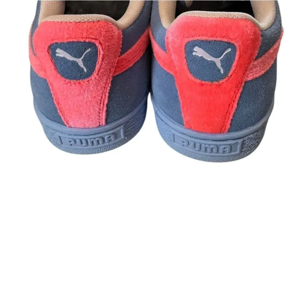 New Puma Kids Girls Suede Valentines Lace Up Purple Pink Sneakers 6.5